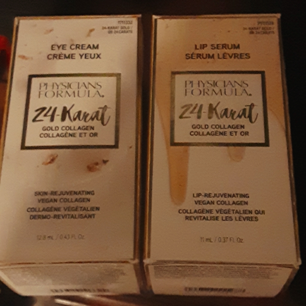 Eye cream & lip serum 24- karat gold collagen